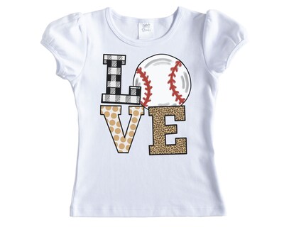 Girls Baseball Love Shirt - Short Sleeves - Long Sleeves - image1